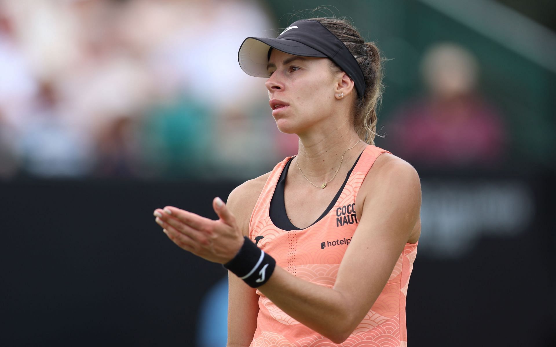 Linette reacts after a point on tour - Source: Getty
